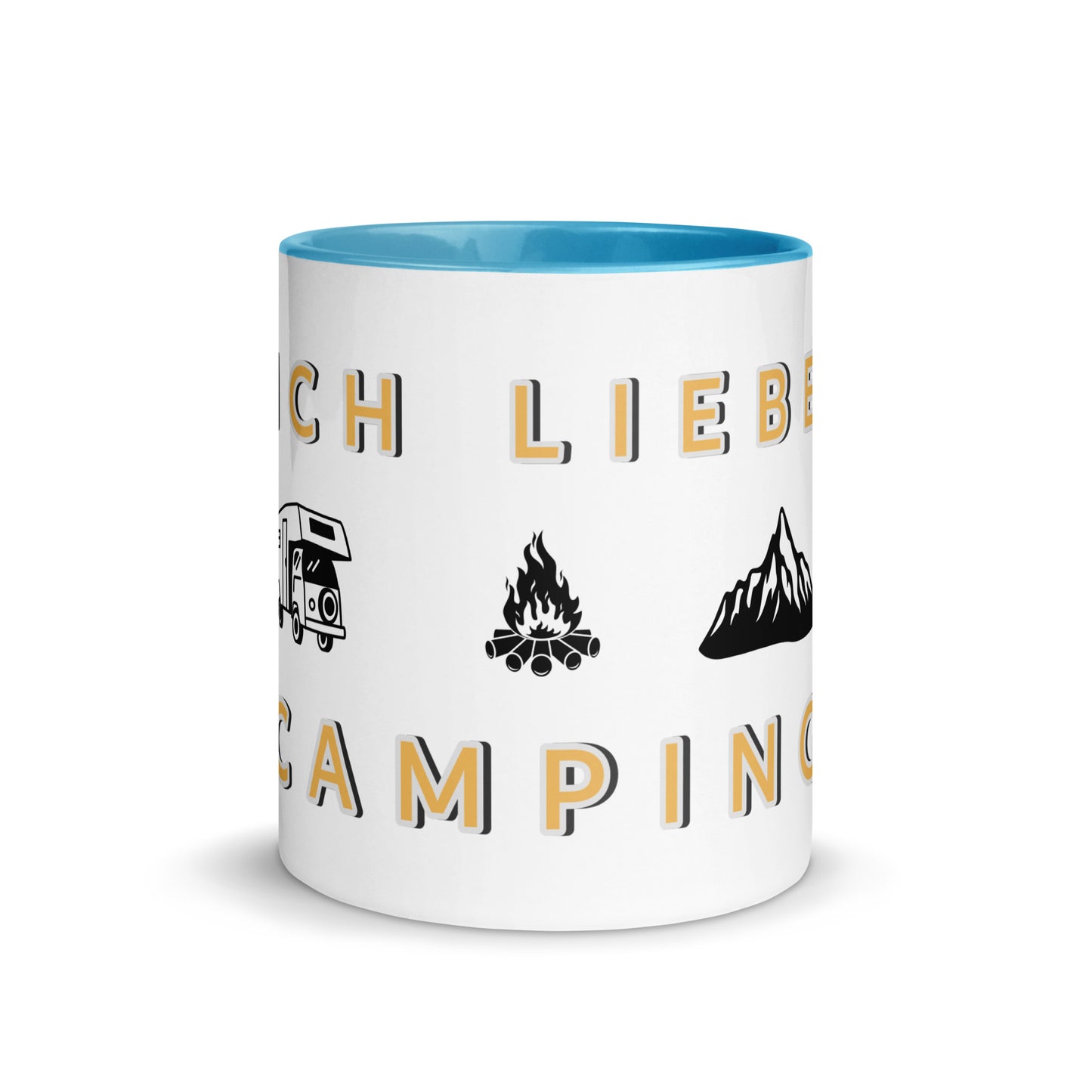 Ich Liebe Camping Tasse mit farbiger Innenseite