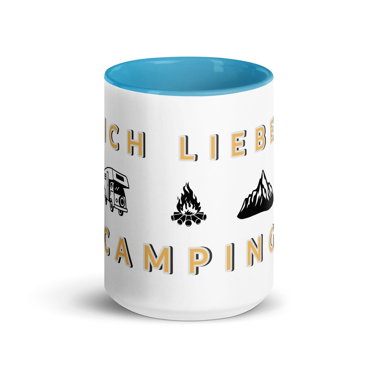 Ich Liebe Camping Tasse mit farbiger Innenseite
